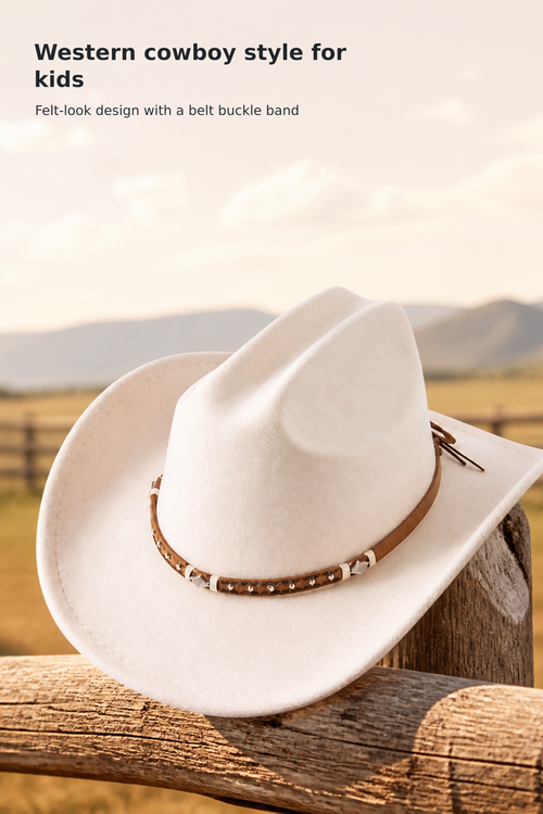 Kids’ Felt Western Cowboy Hat with Buckle Band