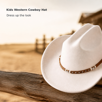 Kids’ Felt Western Cowboy Hat with Buckle Band