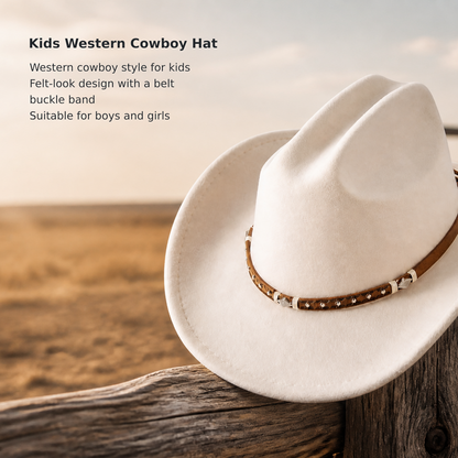 Kids’ Felt Western Cowboy Hat with Buckle Band