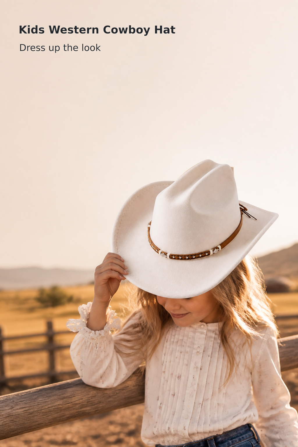 Kids’ Felt Western Cowboy Hat with Buckle Band